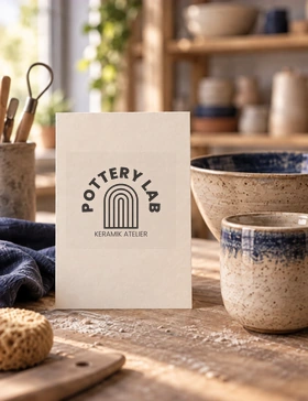Referenz Pottery Lab, Logo auf Karte